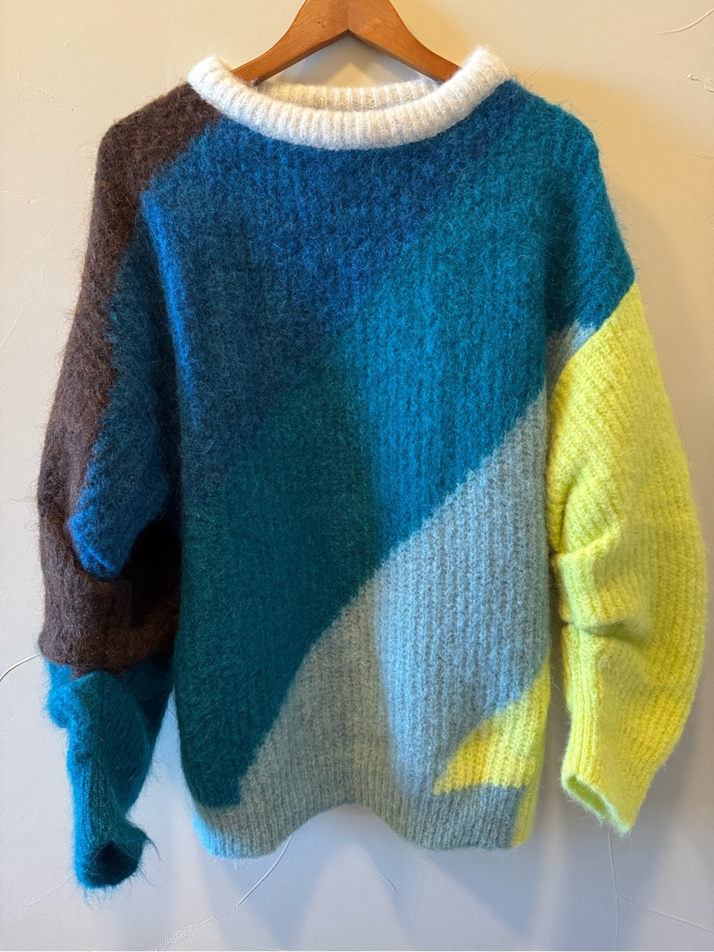 Circus Hotel Alpaca Mohair Color Block Sweater Made in Italy Size S